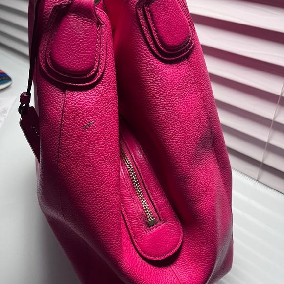 Coach Pebbled Leather Tote / Shoulder Bag | Raspberry Pink | Retail - Picture 5 of 11
